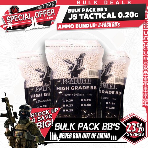BULK DEALS: JS Tactical 0.20g BB's (3 Pack), SAVE BIG with our BULK DEALS - Stock up & Save